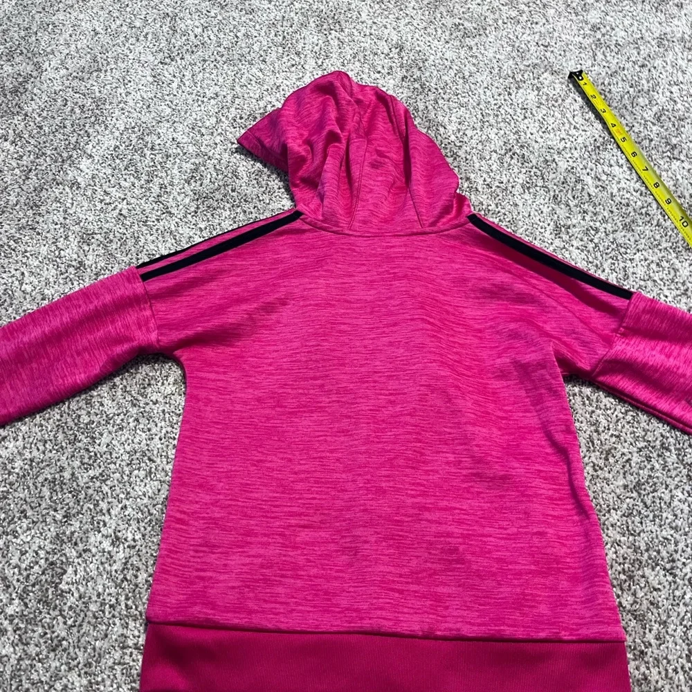 Adidas Girls 6X Pink Zip Up Hoodie Logo Athletic Jacket Youth 6X